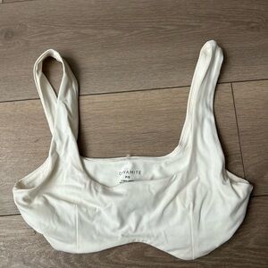 Dynamite Women's Cream Crop Top